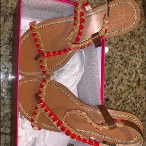 Gold & red sandals really trendy
